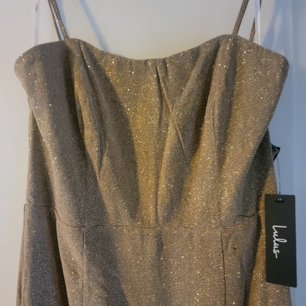 Lulus gold maxi dress